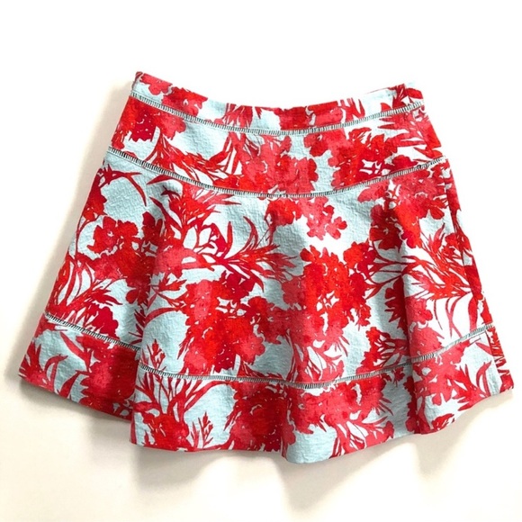 Banana Republic Red Candy Floral Skater Mini Skirt - Picture 7 of 11
